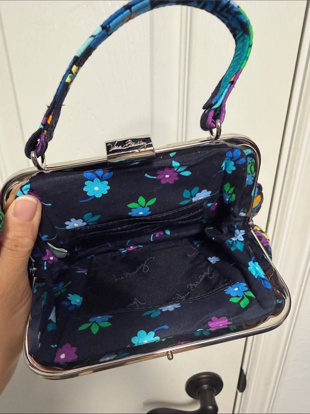 Vera Bradley Floral Print Frame-Top Handbag